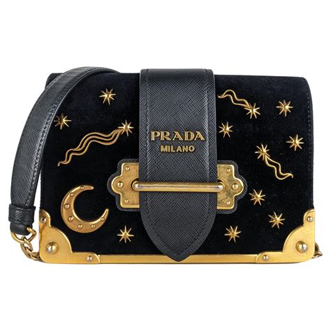 Prada Velvet Astrology Moon Stars Astrology Crossbody Bag